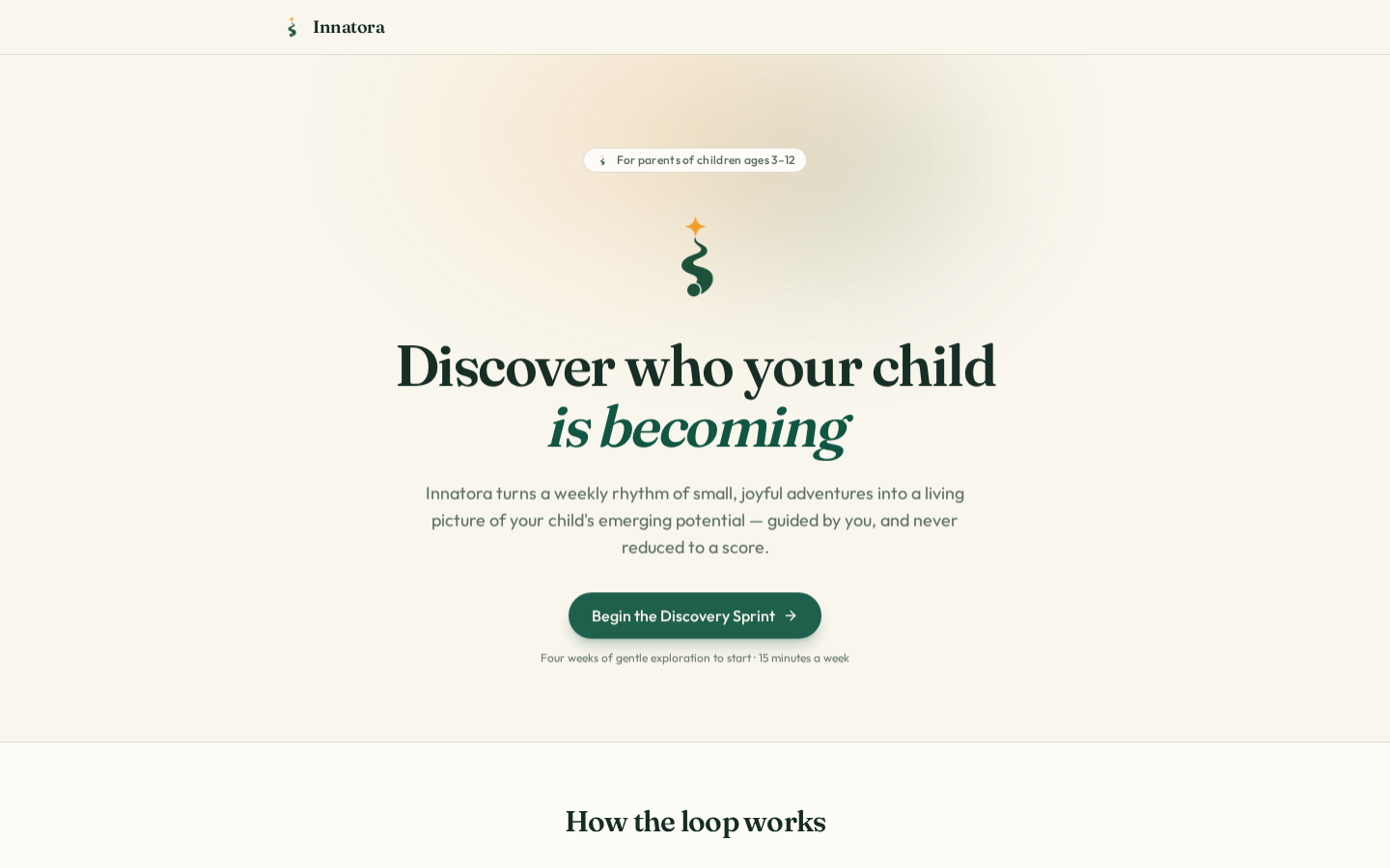 Innatora — Child Development product interface