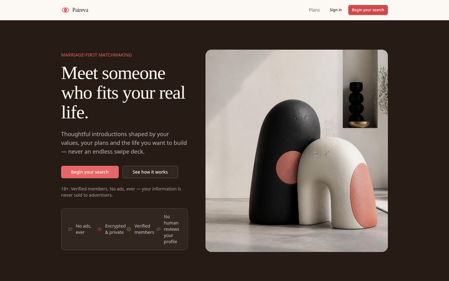 Paireva — Matchmaking product interface