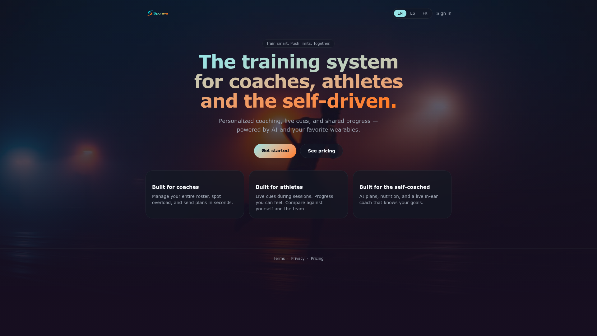 Sporava — Sports Tech product interface